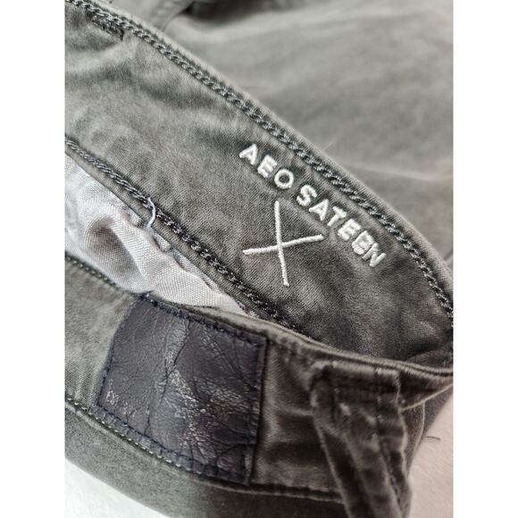 Sz 2 American Eagle Jeans Gray/Green AEO Sateen Jegging Womens Size Two - Picture 7 of 10